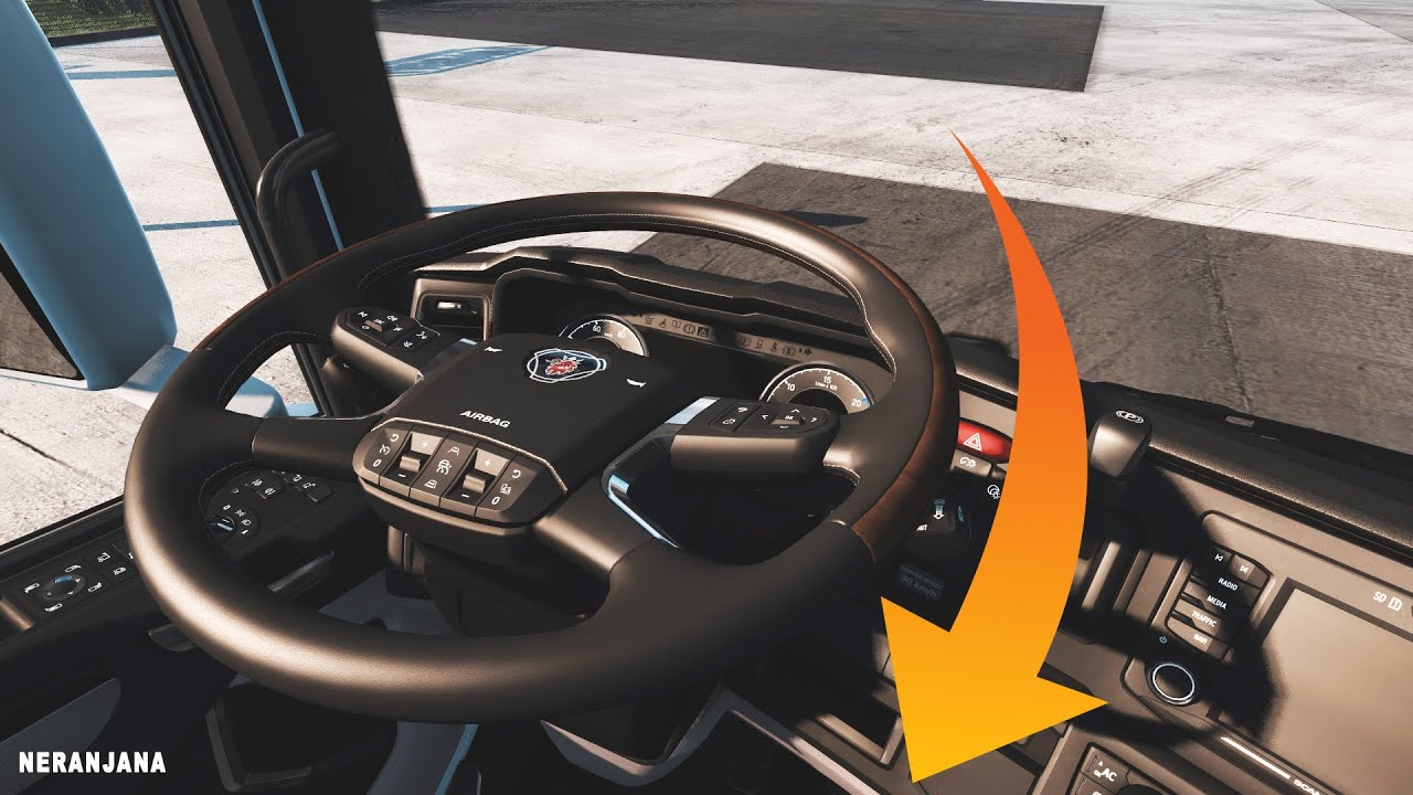 ETS 2 – Animasyonlu Direksiyon, Pedallar + Özel Gösterge Paneli V1.5 Modu – 1.50