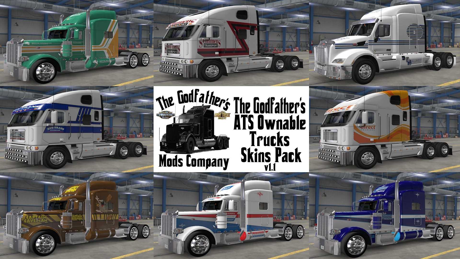 ATS – The Godfathers Ownable Trucks Skins Pack V1.1 Modu – 1.53