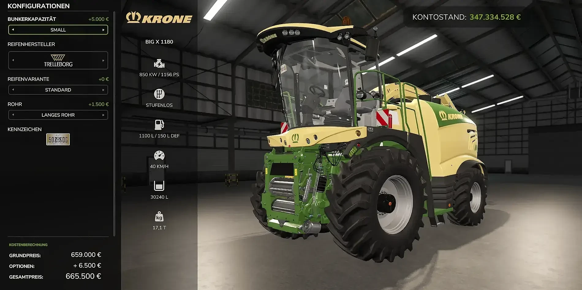 FS 25 – Krone Big X 1180 Tanklı V1.0 Modu