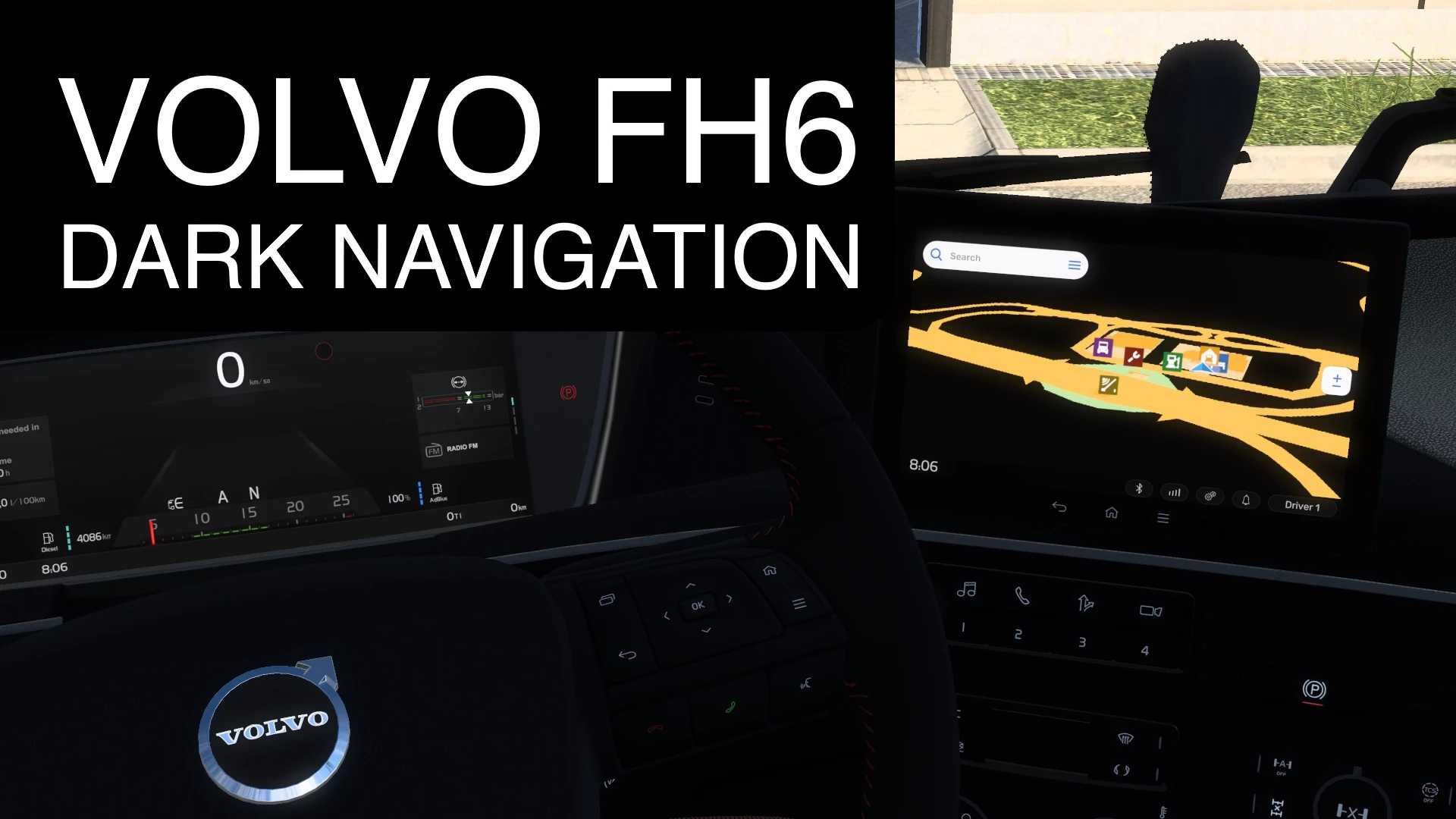 ETS 2 – Volvo FH6 Dark Navigation V1.0 Modu – 1.53
